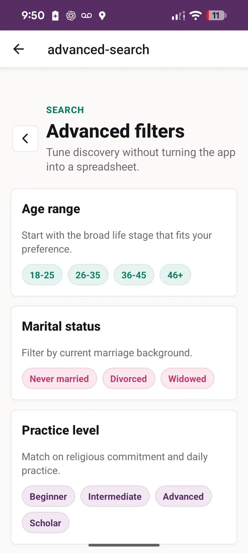 Hijrah Nikah mobile conversation screen